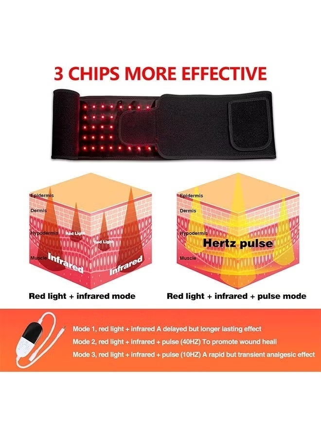 Arabest Light Therapy Belt, Infrared Light Therapy Wrap Red Light Therapy Device for Body with Timer for Back Shoulder Waist Muscle Pain Relief for Women Men - Image 4
